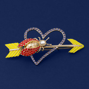 Barrette Cœur Grand Modèle Jaune