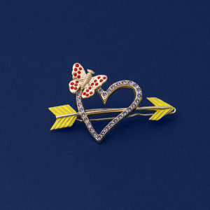 Barrette Cœur Moyen Modèle Jaune