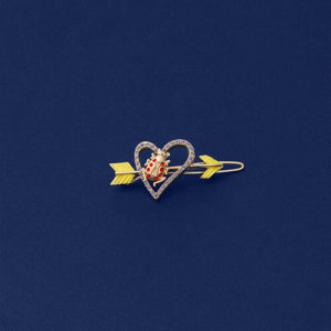 Barrette Cœur Petit Modèle Jaune