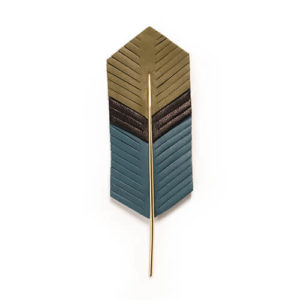 Pince Plume En Cuir Bleu