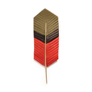 Pince Plume En Cuir Corail