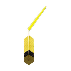 Pince Pendentif Plume En Cuir Jaune