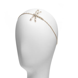 Bandeau Libellule Brodée Argent