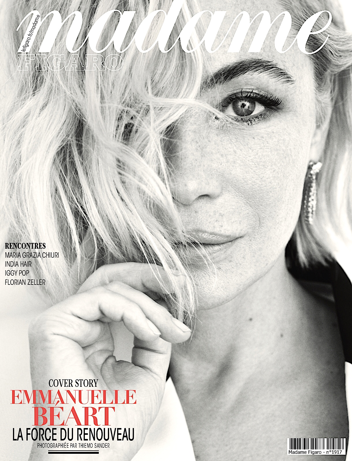 Cover Emmanuelle Béart retouche luminosité